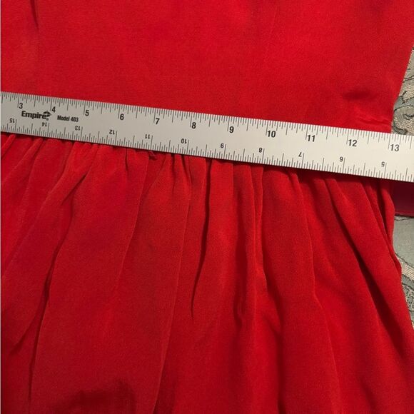 BB Collection off shoulder short sleeve red sequin detail belted dress size S - Picture 8 of 10